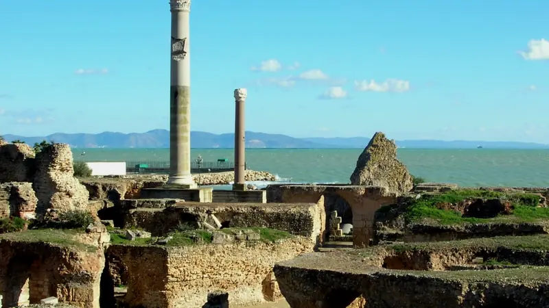 Ancient stonework above the Gulf of Tunis