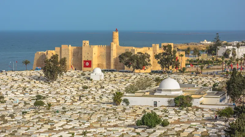 A Tunisian coastal fortress above the sea